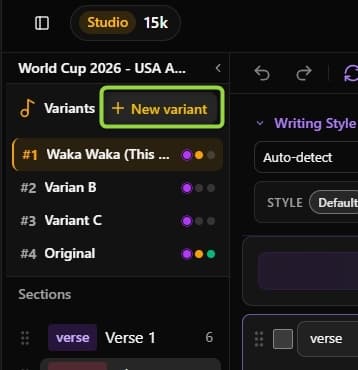 The Lock Lyrics popover used to create a fixed base for variants