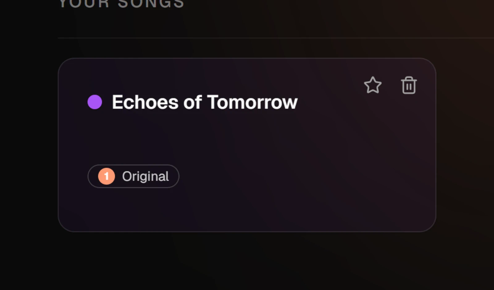 My Studio with the Echoes of Tomorrow card under Your songs